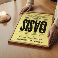 Oasis Tour Poster Print 2025 Yellow
