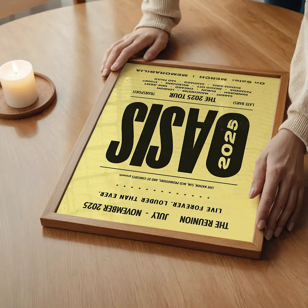 Oasis Tour Poster Print 2025 Yellow