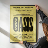 Oasis Tour Poster Print 2025 Yellow