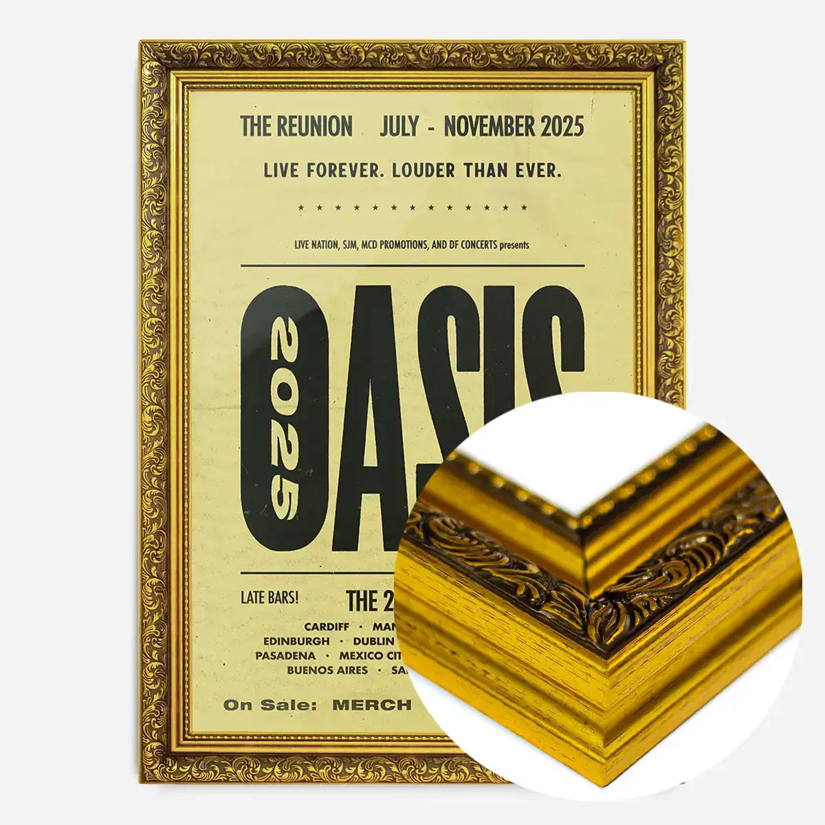 Oasis Tour Poster Print 2025 Yellow – InkAndDrop