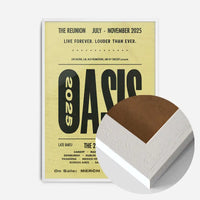 Oasis Tour Poster Print 2025 Yellow