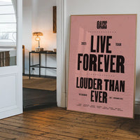 Oasis Tour Poster Print 2025 Pink