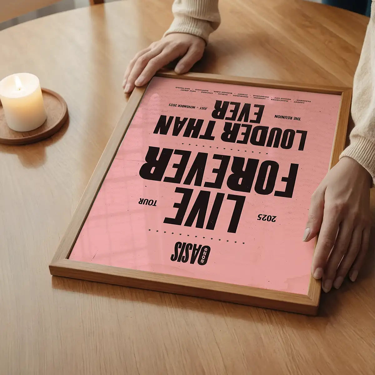Oasis Tour Poster Print 2025 Pink