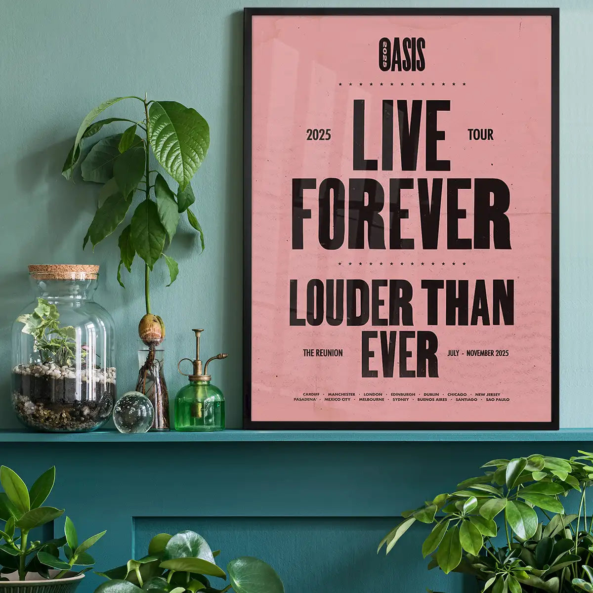 Oasis Tour Poster Print 2025 Pink