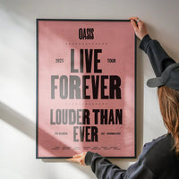 Oasis Tour Poster Print 2025 Pink