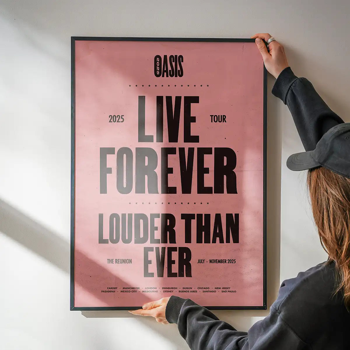 Oasis Tour Poster Print 2025 Pink