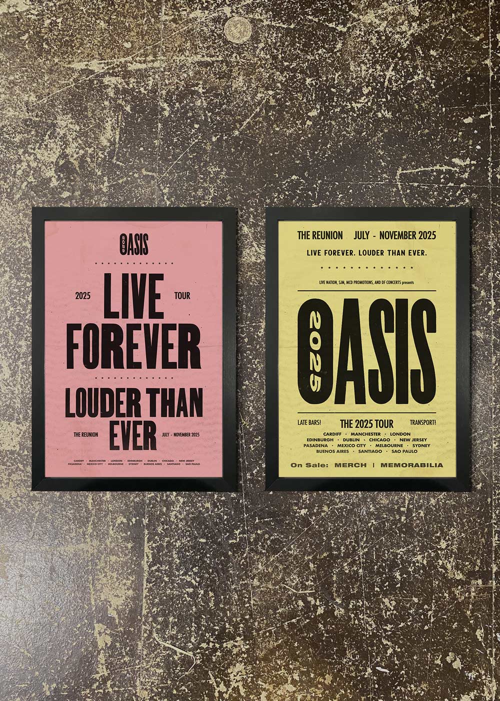 2 Prints & Frames - Oasis Tour Poster Prints