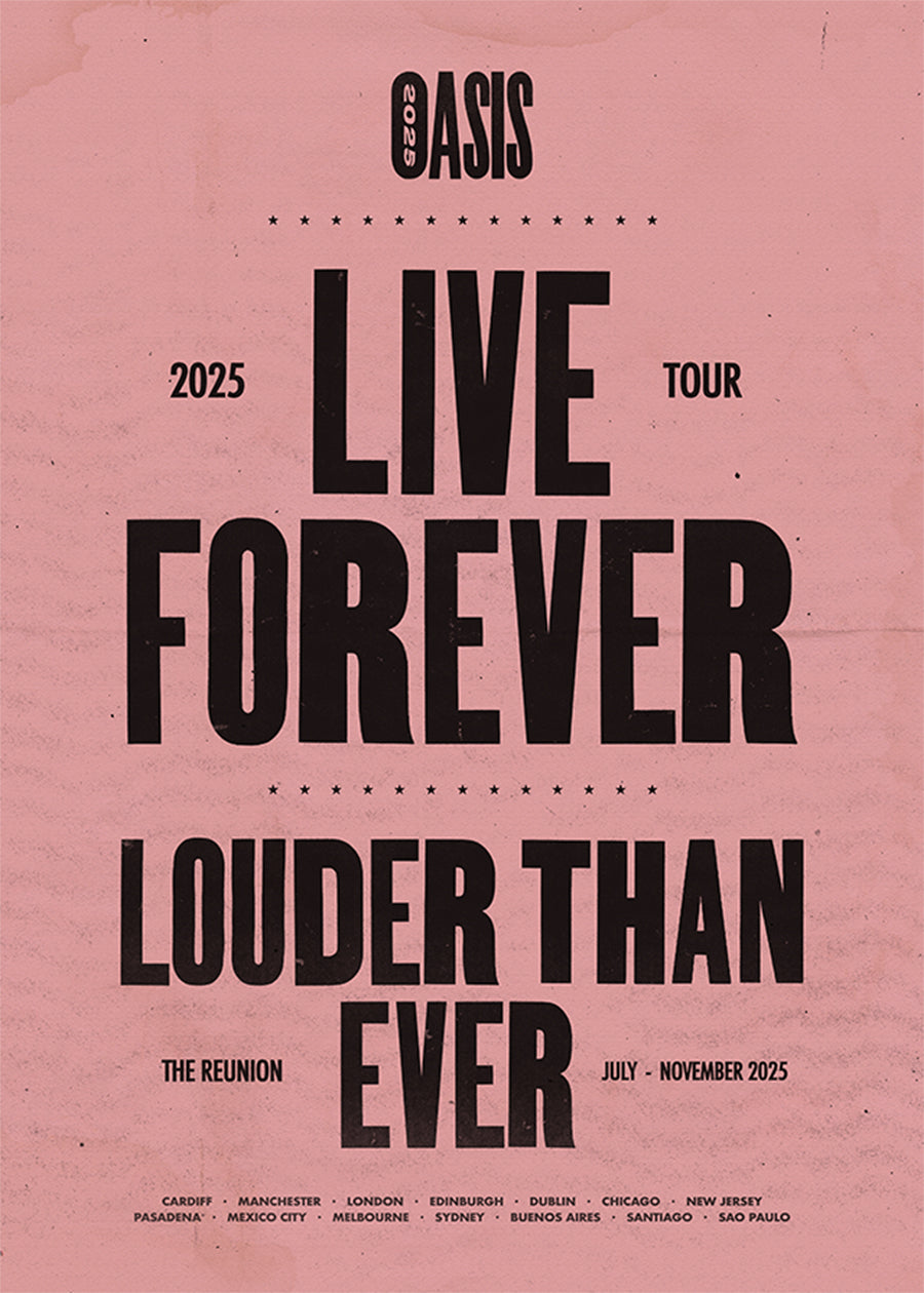 Oasis Tour Poster Print 2025 Pink