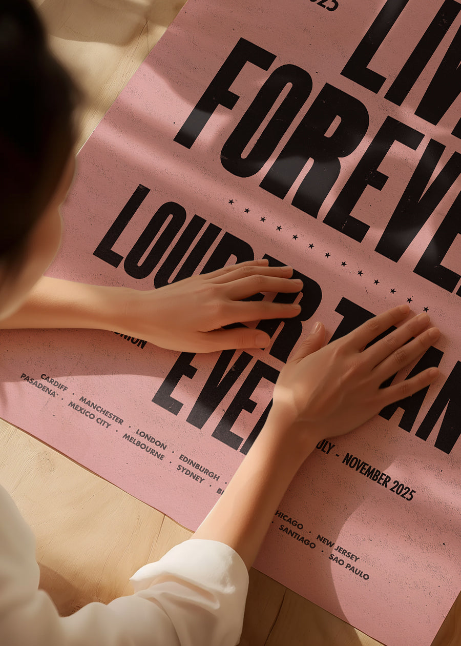 Oasis Tour Poster Print 2025 Pink