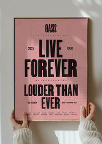 Oasis Tour Poster Print 2025 Pink
