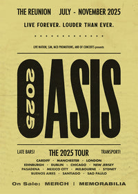Oasis Tour Poster Print 2025 Yellow