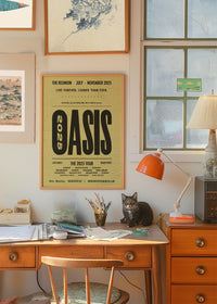 Oasis Tour Poster Print 2025 Yellow