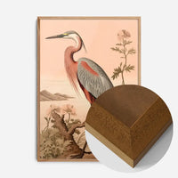 Vintage Heron Illustration Peach Print