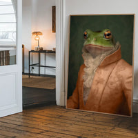 Frog in Peach Jacket Animal Portrait Print