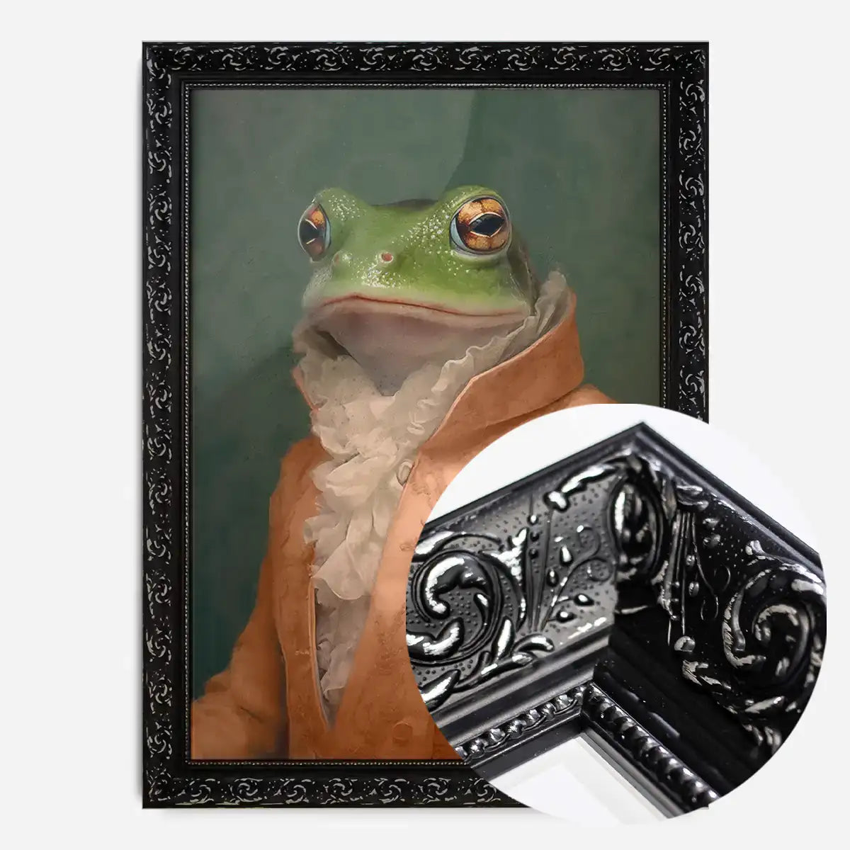 Frog in Peach Jacket Animal Portrait Print
