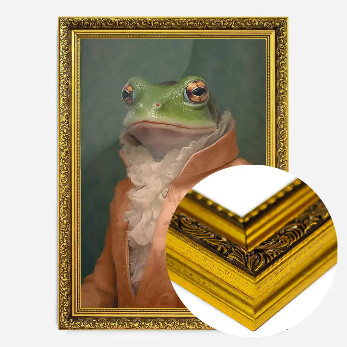 Frog in Peach Jacket Animal Portrait Print