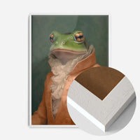 Frog in Peach Jacket Animal Portrait Print