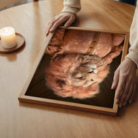 Lion in Peach Jacket Animal Portrait Print