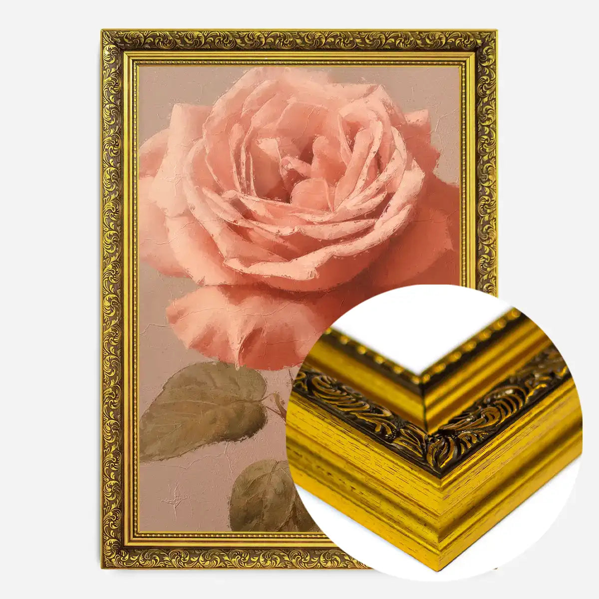Large Close-Up Peach Rose Painting