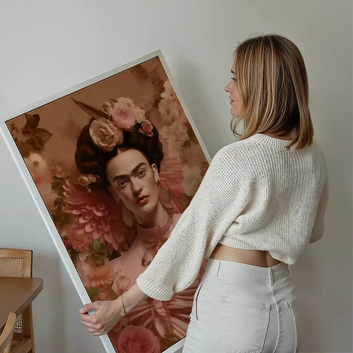 Frida Kahlo Peach Fuzz Portrait