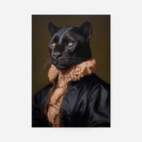 Black Panther in Peach Neck Ruff Print