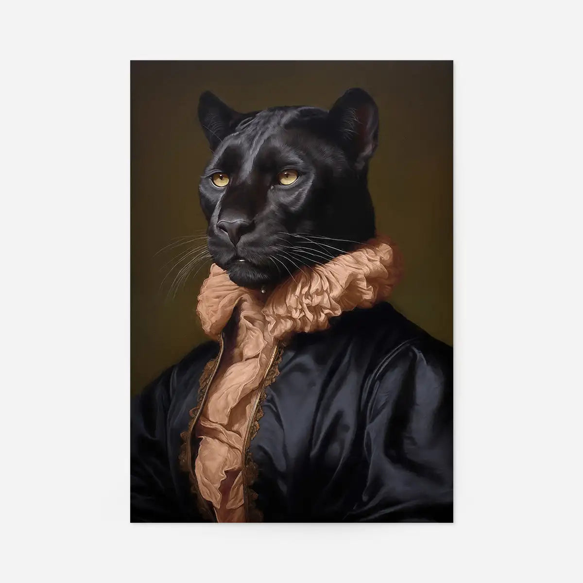 Black Panther in Peach Neck Ruff Print