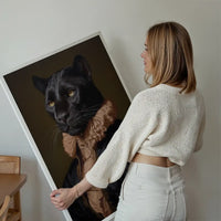 Black Panther in Peach Neck Ruff Print