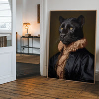 Black Panther in Peach Neck Ruff Print