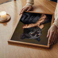 Black Panther in Peach Neck Ruff Print