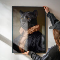 Black Panther in Peach Neck Ruff Print