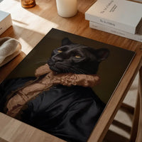 Black Panther in Peach Neck Ruff Print