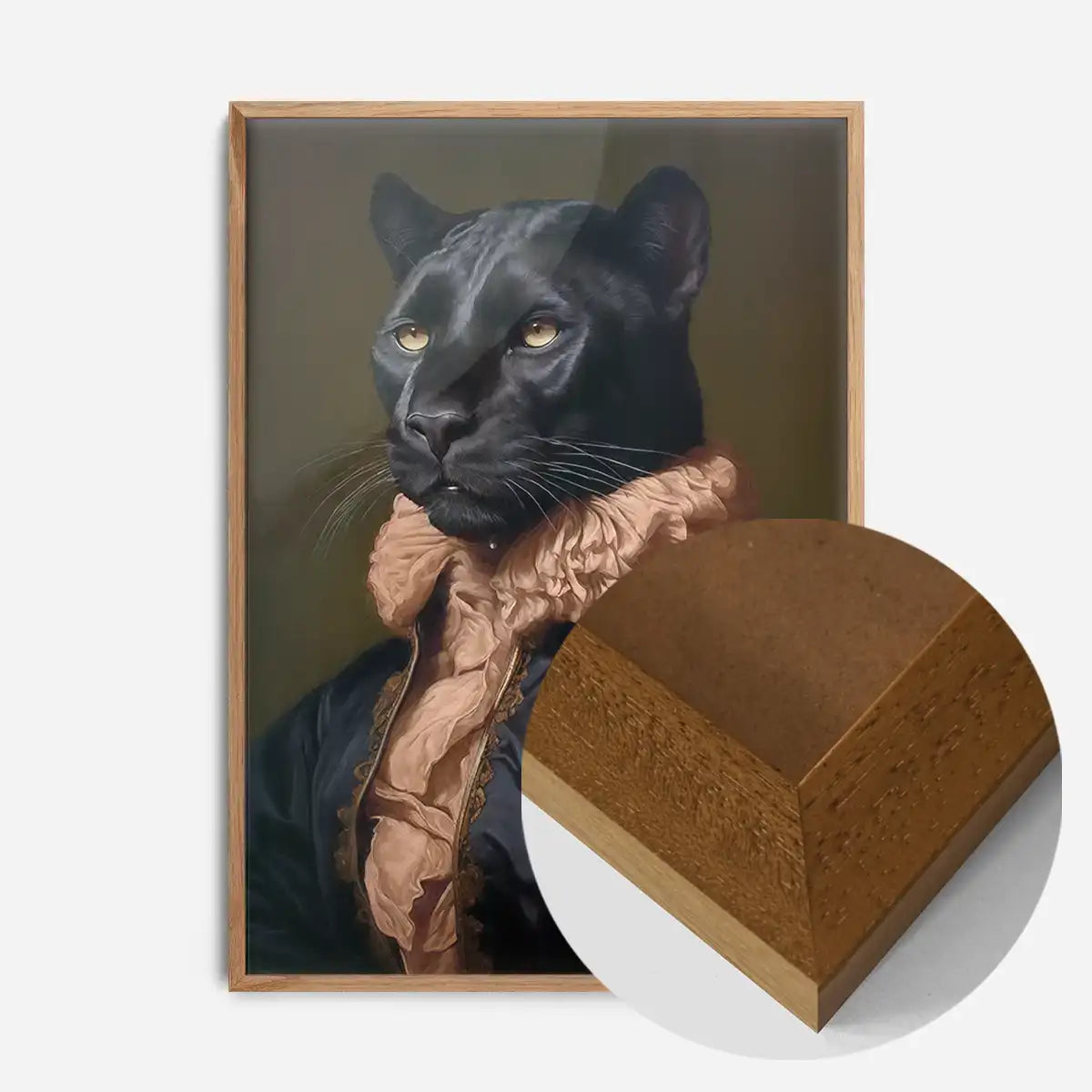 Black Panther in Peach Neck Ruff Print