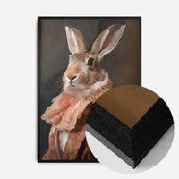 Large Rabbit Peach Portait Print