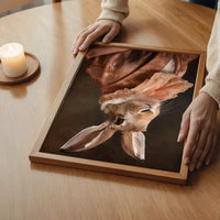 Large Rabbit Peach Portait Print