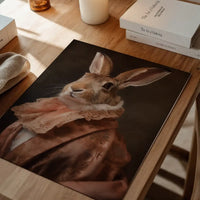 Large Rabbit Peach Portait Print