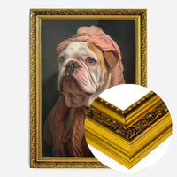 English Bulldog in Peach Outfit Print