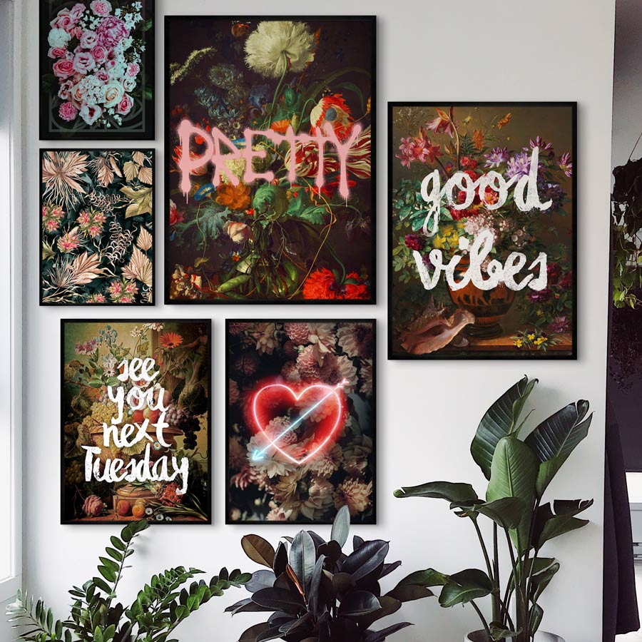 Photographic Maximalist Flower Posters