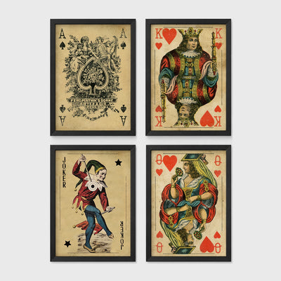 Set of 4 framed prints, French-style illustrated floral posters: "Fleurs et Feuilles" abstract flower vase illustration; "Galerie de Fleurs" illustration of a woman with flowers; "Le Jardin" wildflower garden illustration; and "Saison du Marché" pink flower illustration — unframed