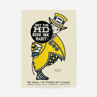 Queen City Printing Inks Vintage Poster - Yellow Man Print