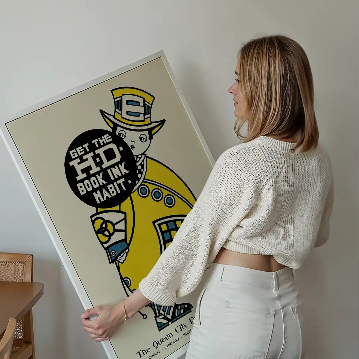 Queen City Printing Inks Vintage Poster - Yellow Man Print