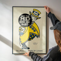 Queen City Printing Inks Vintage Poster - Yellow Man Print