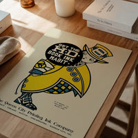 Queen City Printing Inks Vintage Poster - Yellow Man Print