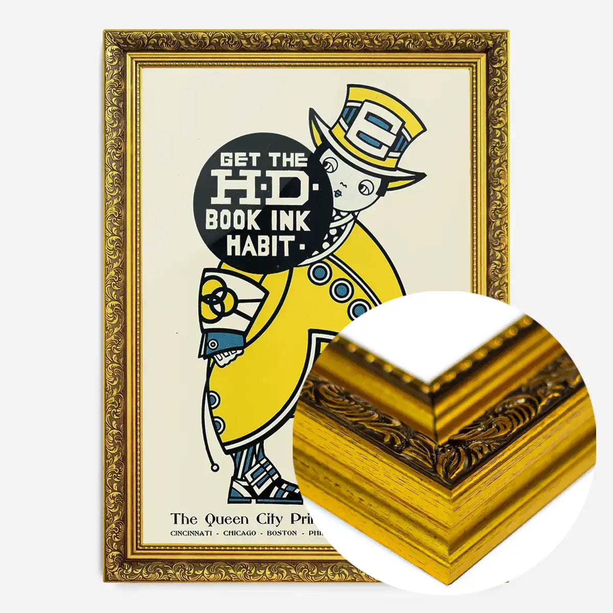 Queen City Printing Inks Vintage Poster - Yellow Man Print