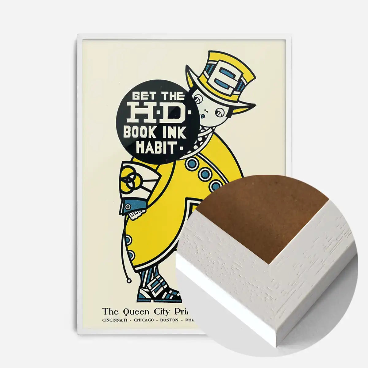 Queen City Printing Inks Vintage Poster - Yellow Man Print