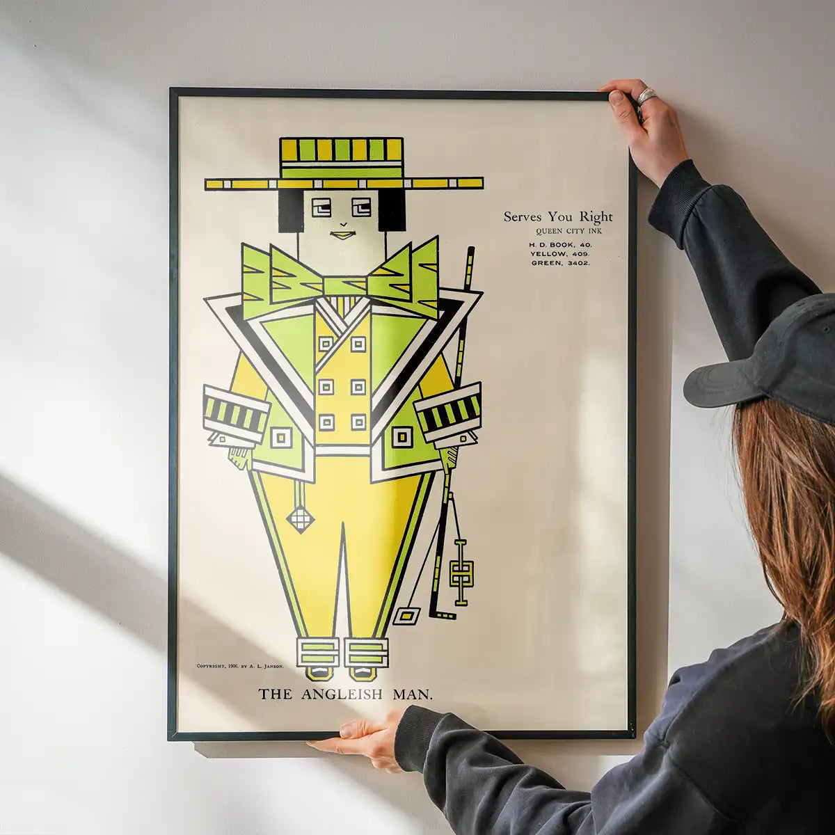 Queen City Printing Inks Vintage Poster - Green Man Print