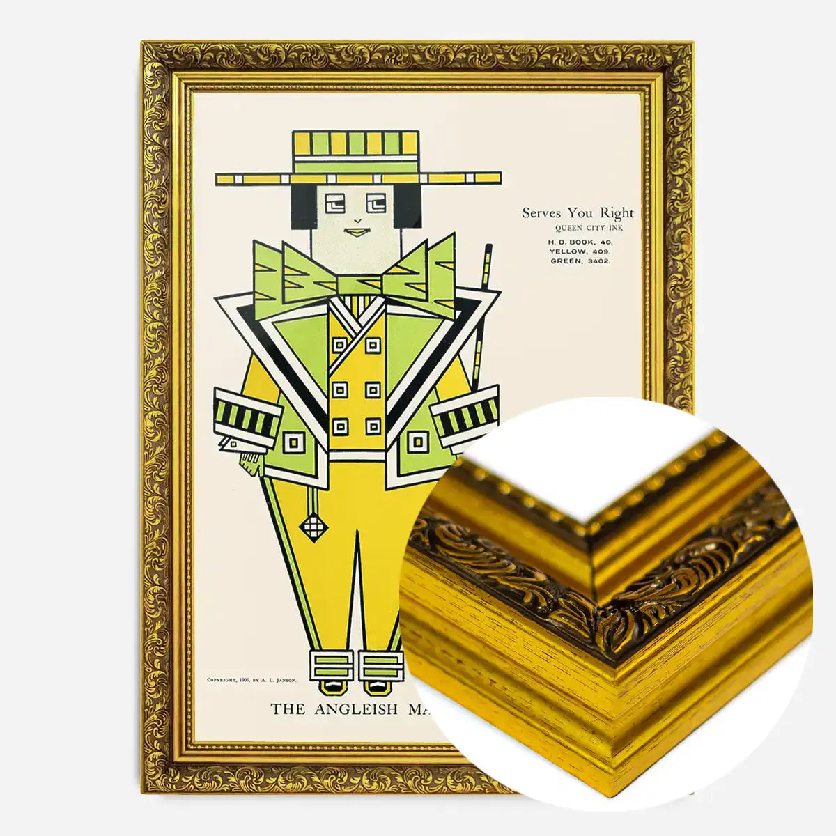 Queen City Printing Inks Vintage Poster - Green Man Print