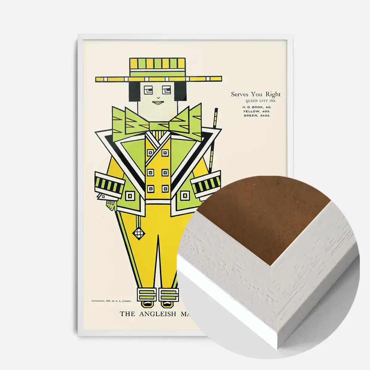 Queen City Printing Inks Vintage Poster - Green Man Print