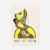 Queen City Printing Inks Vintage Poster - Yellow & Brown Lady Print