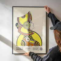 Queen City Printing Inks Vintage Poster - Yellow & Brown Lady Print