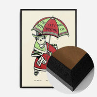 Queen City Printing Inks Vintage Poster - Umbrella Print